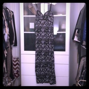 Black and grey maxi dress